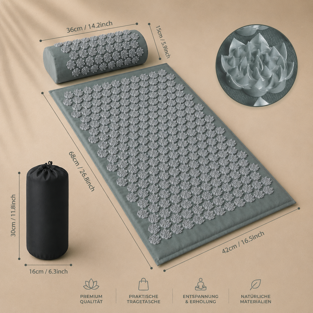 LUNARA Premium Akupressurmatte