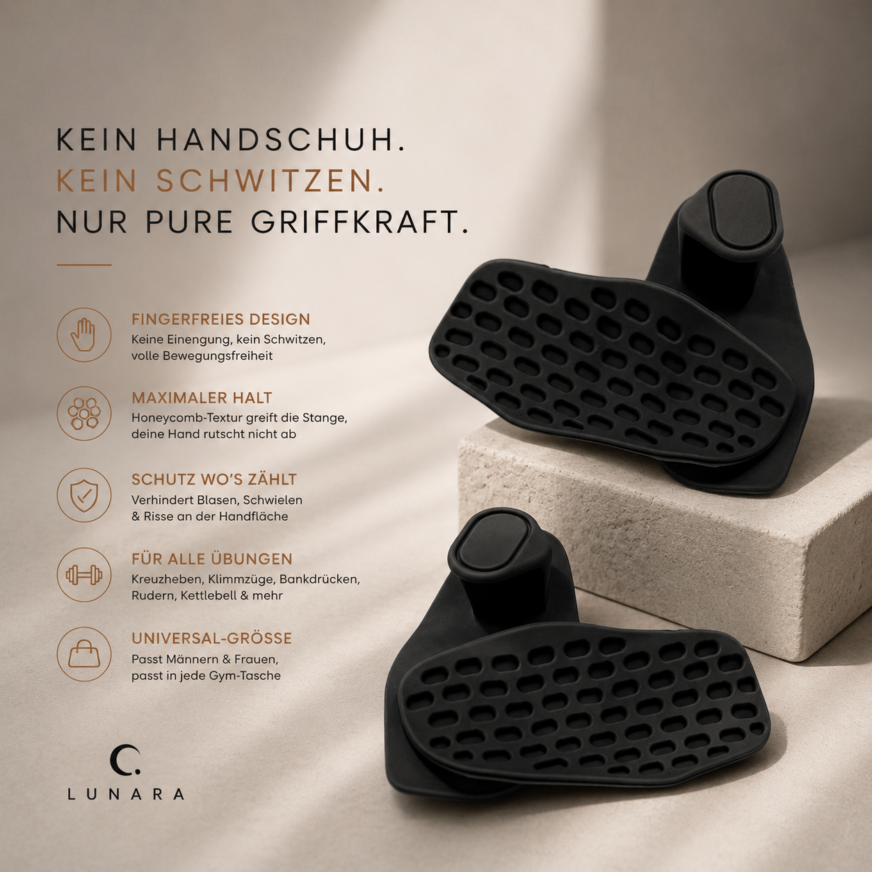 Grip Pads Gym – Silikon Griffpolster als Trainingshandschuh-Alternative | Anti-Rutsch für Krafttraining