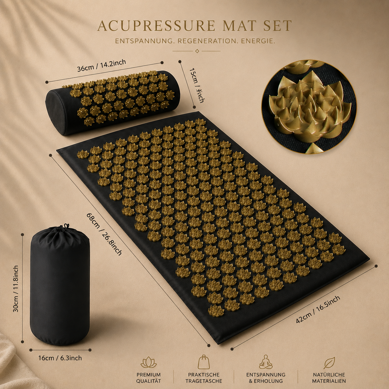 LUNARA Premium Akupressurmatte