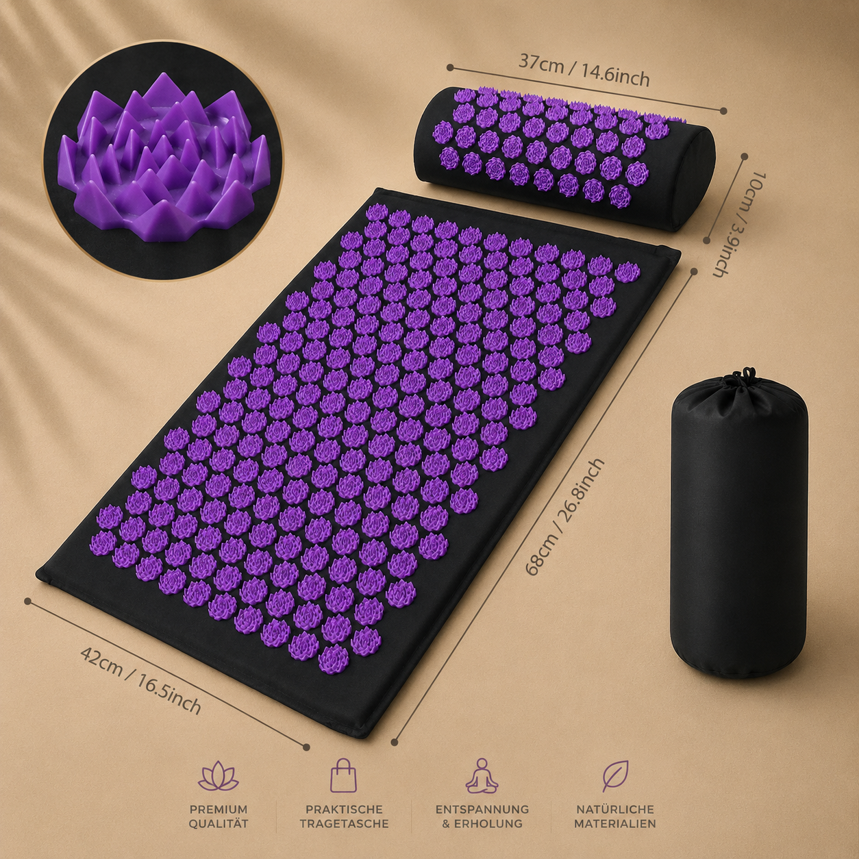 LUNARA Premium Akupressurmatte